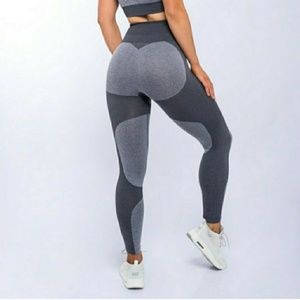 High Rise Gray Moto Workout Leggings